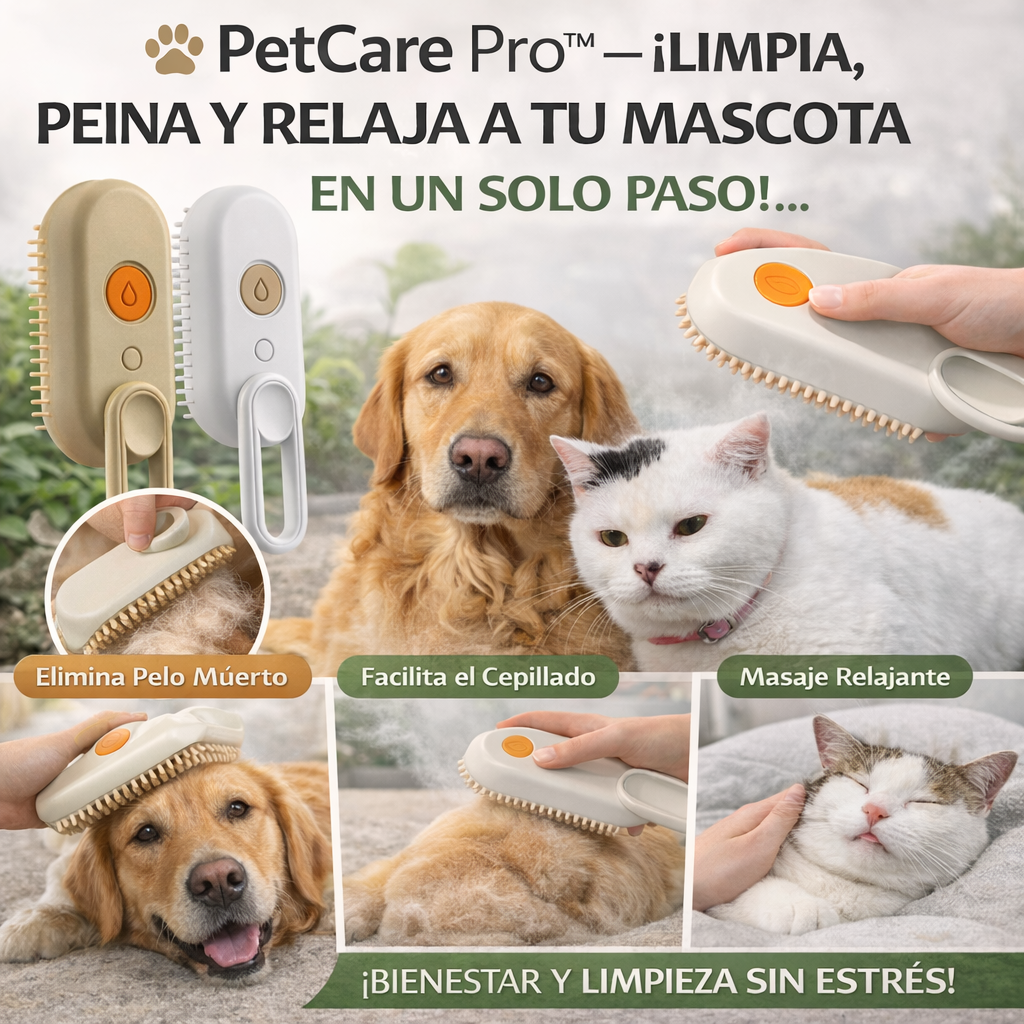 🐾 PetCare Pro™ – ¡LIMPIA, PEINA Y RELAJA A TU MASCOTA EN UN SOLO PASO!