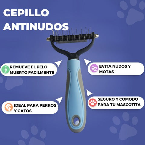 🐾 CEPILLO ANTINUDOS MASCOTA KNOTFREE PRO – ¡DESENREDA, LIMPIA Y CUIDA SU PELAJE SIN DOLOR!
